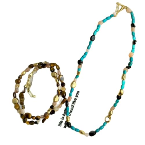 Collier perles caramel et pierres précieuses | Bijou de clavicule luxe - 6