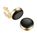 Black & Gold Mini Button Covers - The Only Cufflinks for Shirts with Buttons (G-bla-s US)