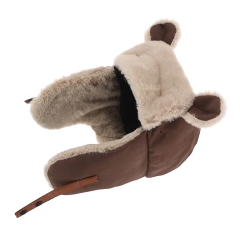 Adorable Bear Ears Hat Windproof Cap for Outdoor Activities Design for Boys and Girls and Adults for Skiing and Cycling Coffee