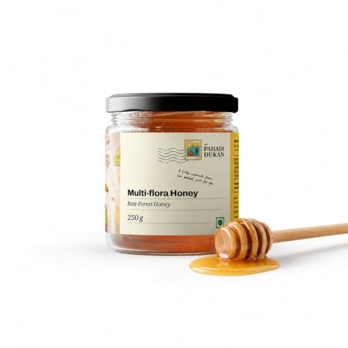 Image of My Pahadi Dukan Raw Multi-Flora Forest Honey 250g, 100% Pure Unprocessed Himalayan Honey from Lahaul-Spiti, Rich in Antioxidants, No Added Sugar, No Preservatives, Boosts Immunity