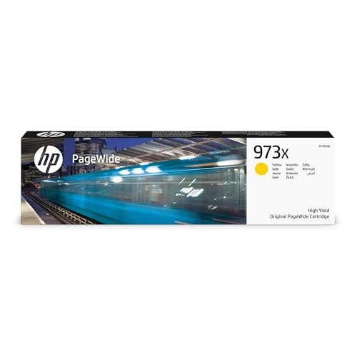 HP 973X F6T83AE, Amarillo, Cartucho de Tinta de Alta Capacidad PageWide Original, de 7.000 páginas, compatible con impresoras de inyección de tinta HP PageWide Pro 452dn, 452dw, 452dwt y MFP 477dw