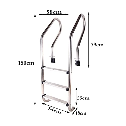 Escalera para piscina acero inoxidable 3 niveles antideslizante miniatura 5