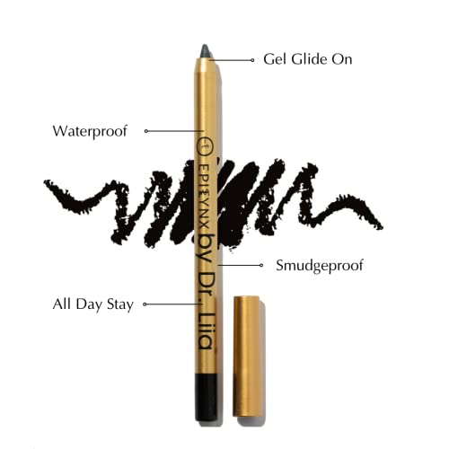 Epilynx By Dr. Liia Long Lasting Glide-On Gel Eyeliner Pencil | Gluten-Free, Hypoallergenic, Vegan | 1.2Ml | Blackest Black #TOP1