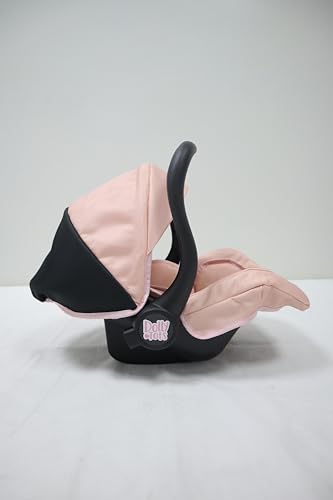 Dolly Tots Puppen-Autositz in Pink & Schwarz | Reise-Autositz für Puppen mit Stauraum | Puppen-Autositz & Reisesitz | Pinker Puppensitz mit geometrischem Design | Puppenwagen, Buggy & Puppenzubehör fü – Bild 6