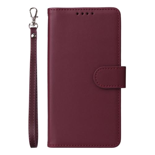 Étui en cuir iPhone 12 Mini rouge foncé, protection à rabat premium