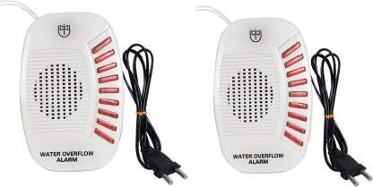 Tool Point Plastic Electric Water Tank Overflow Alarm Siren with Voice Sound, Wired Sensor Security System Water Alarm Bell with Free Water Sensor (Pack of 2)