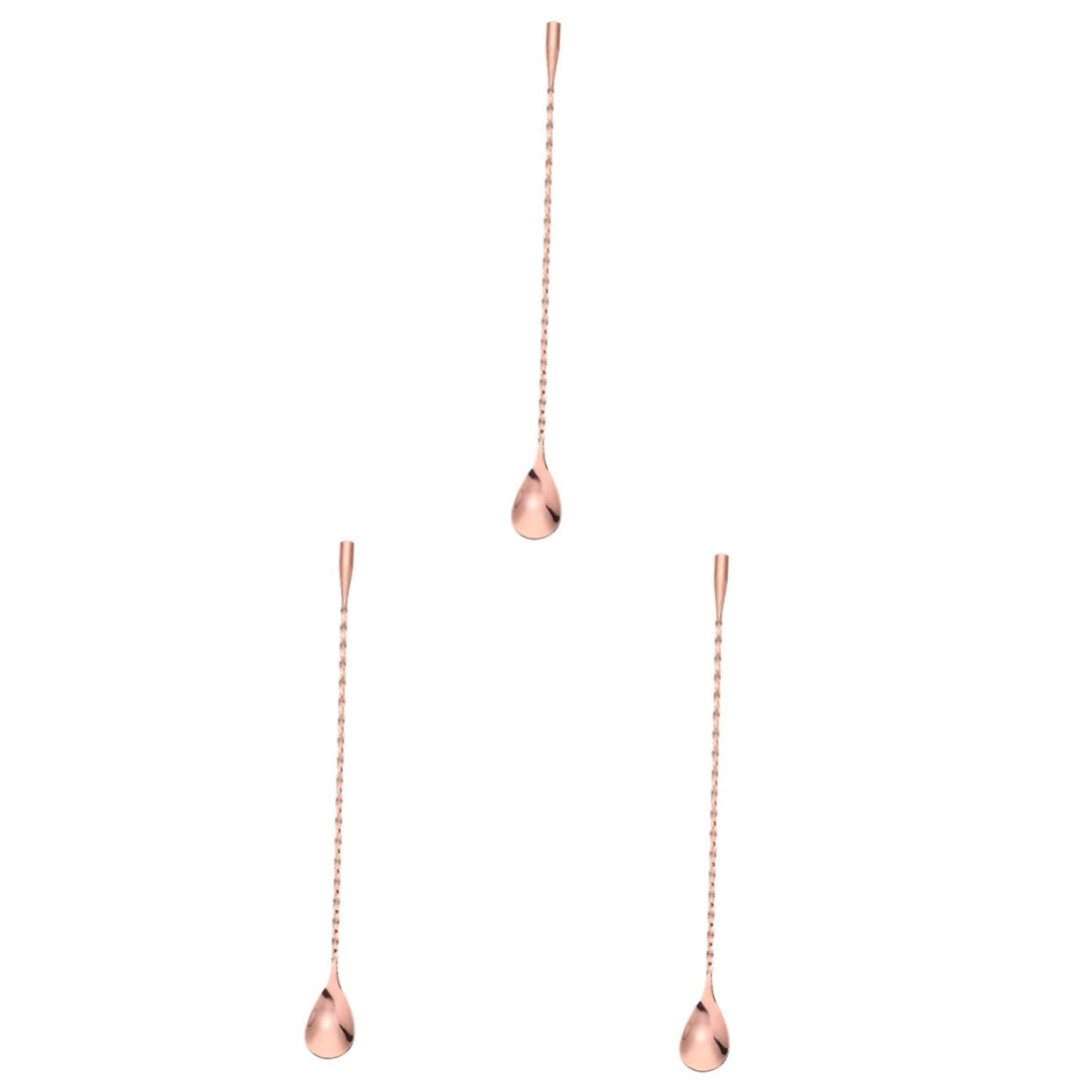 MAGICLULU 3pièces Cuillère à Cocktail Acier Inoxydable Longue Cuillère De Bar Pour Mélanger Boissons Idéale Pour Cocktails Et Jus Design Ergonomique Et Pratique