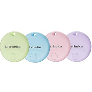 Ultrbeka Air Tag 4 Pack Bluetooth Tracker for Apple Find My(iOS) MFi Certified Colorful Item Finder for Keys, Wallet, Luggage, Backpack,Waterproof Replaceable Battery Anti-Lost(Not for Android)