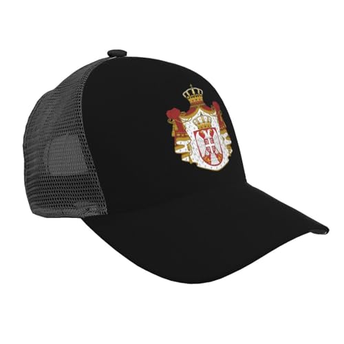 Coat of Arms Serbian Mesh Baseball Cap - Classic Adjustable Peak Cap, Trucker Hat for Men & Women