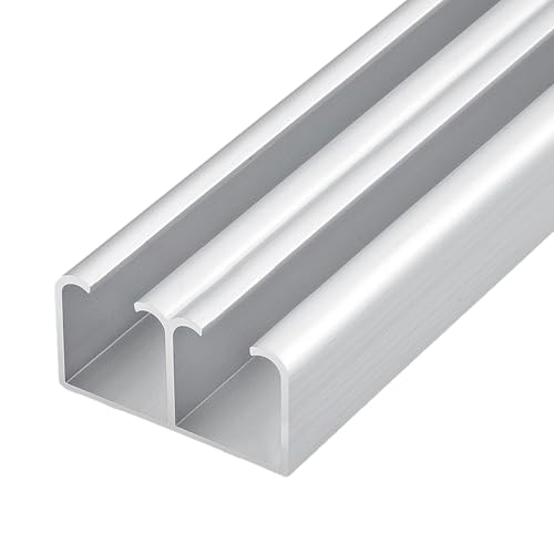 Machtiging Aluminium Sliding Door Track,Heavy Duty Sliding Door Hardware Kit For Double Doors,Sliding Door Kit Track Rail,Pocket Barn Door Track Program,for Closet,Cabinet,Wardrobe,Glass Doors