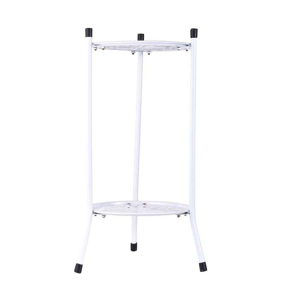 Yusheng Soporte Alto de Metal para Plantas - Soporte múltiple de 2 Niveles para Interior y Exterior | Soporte de Maceta para Interior y Exterior para decoración de jardín de Esquina de Patio