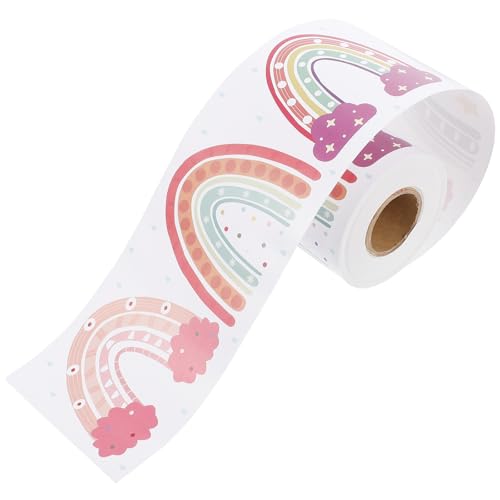 Pegatinas de borde de arcoíris para pizarras y escritorios con papel de placa de cobre