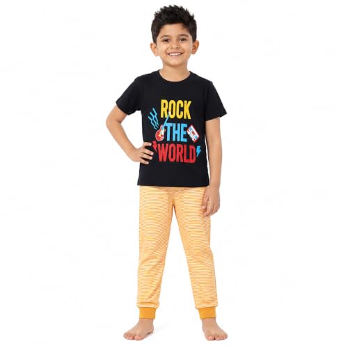 Image of NammaBaby Boy's Cotton Printed Premium Half Sleeves T-Shirt and Shorts Top and Bottom Set /Tshirt-Shorts with Pocket Combo of 2