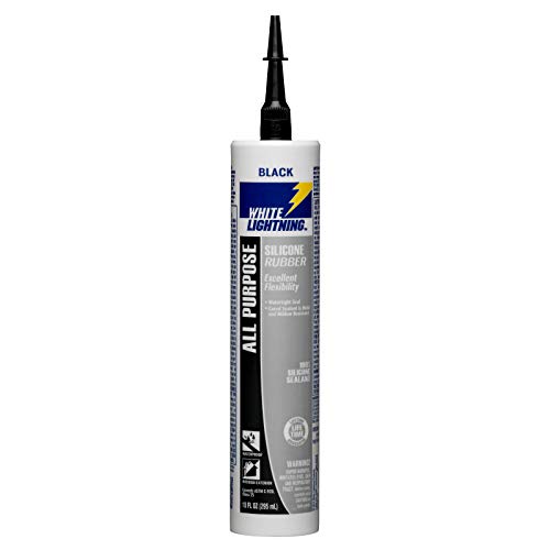 White Lightning W11125010 Silicone Rubber All Purpose Sealant, Black, 10 fl. oz.