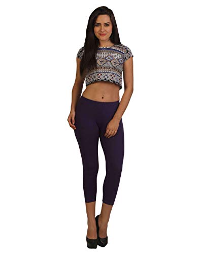Image of Frenchtrendz Women's Cotton Spandex Stretchable Mid Rise Slim Fit Legging Capris (XS-4XL)