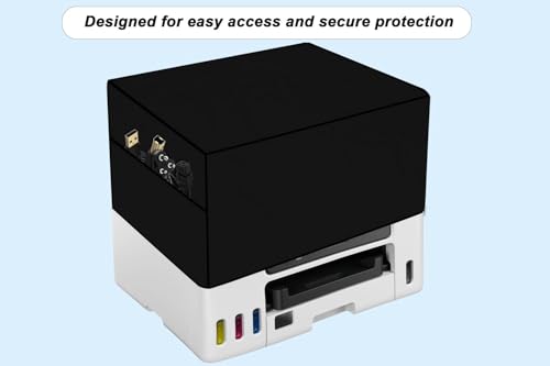 Image of The Furnishing Tree Polyester Waterproof & Dustproof Printer Cover - Compatible with Auto Duplex Laser Brother DCP-L2640DW Printers, Heavy-Duty black Polyester , Dimensions in DxWxH - ( 40x42x26 CM)