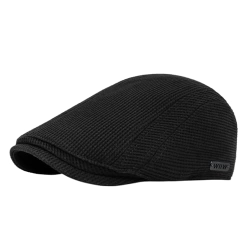 YAMEIZE Gorra Plana de Estilo Retro para - Hombres y Mujeres Cálida para Gorra de Boina de Algodón de Moda Gorra Plana Peaky para Conducir