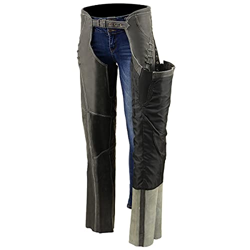 Image of Milwaukee Leather Premium Leather Motorcycle Riding Chaps for Women Bikers