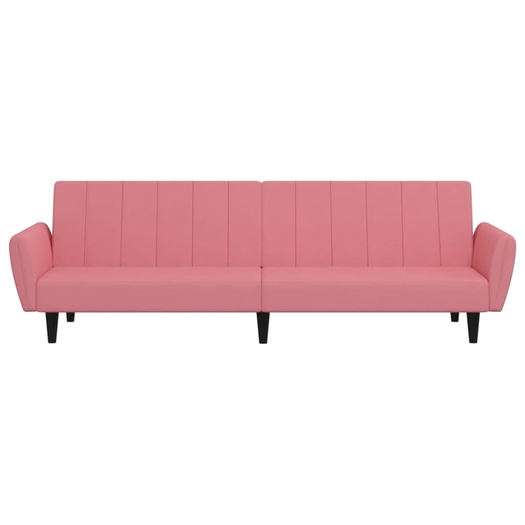 Sofá cama de 2 plazas, terciopelo rosa, 220 x 84,5 x 69 cm, con función de clic, diseño moderno, cómodo y robusto, para salón, habitación juvenil, espacios pequeños