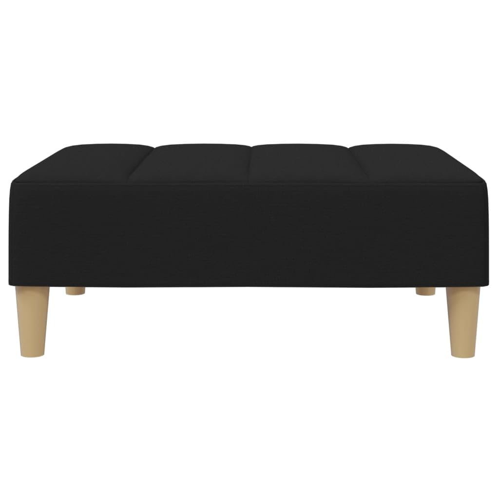 Podnóżek, czarny, 77 x 55 x 31 cm, materiałowy, tapicerowany, otomana, pufa, taboret z miejscem do przechowywania, do salonu, sypialni, korytarza, jako podnóżek i siedzisko