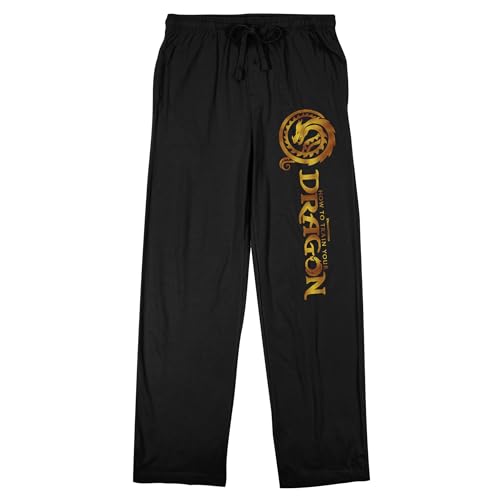 How to Train Your Dragon Gold Logo Adult Black Sleep Pajama Pants