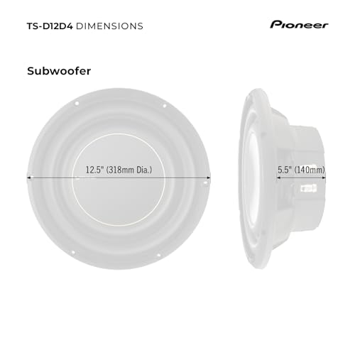 Image of Pioneer D-Series TS-D12D4 12 inch Subwoofer 1500W Max | Dual 4 Ohm Voice Coil for Flexible Wiring, Powerful Bass Output