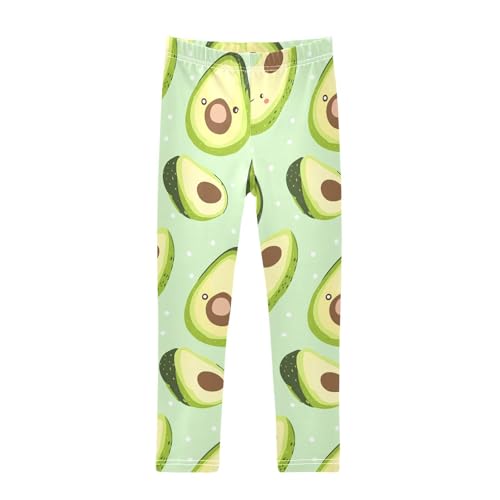 KLL Funny Avocado Toddler Baby Girl Active Leggings Casual High Waisted Athleisure Pants Gym