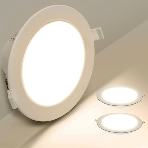 Aigostar Downlight LED Techo Empotrable, 12W Equivalente a Halógena 113W, 1350LM, Blanco Neutro 4000K, Ojos de Buey Para Techo Interior, Ф145-155 mm, Pack 2 Focos