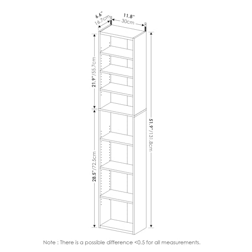 Image of Furinno Indo DVD Shelf, 8-Tier CD Rack, Media Shelf with Adjustable Shelves, DVD Storage Cabinets for CD Bluray Game Disc, Easy Assembly, for Living Room, Home Office, Amber Pine