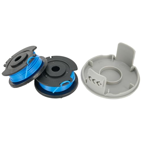 Bobina de repuesto para recortadora de césped, para KARCHER LTR 18-30 carrete de césped y tapa de carrete de línea RY124 2.444-016.0, 2 tapas + 4 bobinas de línea