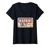 Photo Gallery donna salty warning sign funny sarcastic sarcasm salty maglietta con collo a v Photo Gallery donna salty warning sign funny sarcastic sarcasm salty maglietta con collo a v