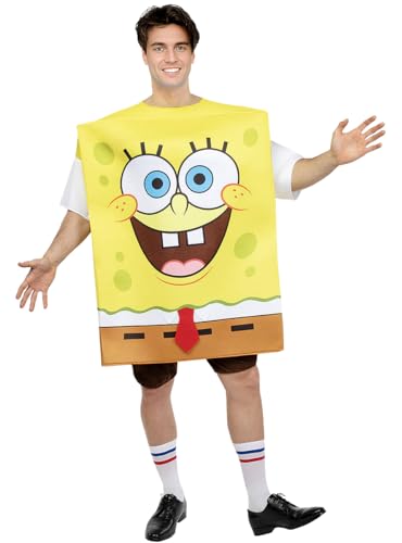 Funidelia | Disfraz de Bob Esponja para Hombre y Mujer Dibujos Animados, Películas & Series   Disfraz para Adultos y Divertidos Accesorios para Fiestas, Carnaval y Halloween   Talla única   Amarillo