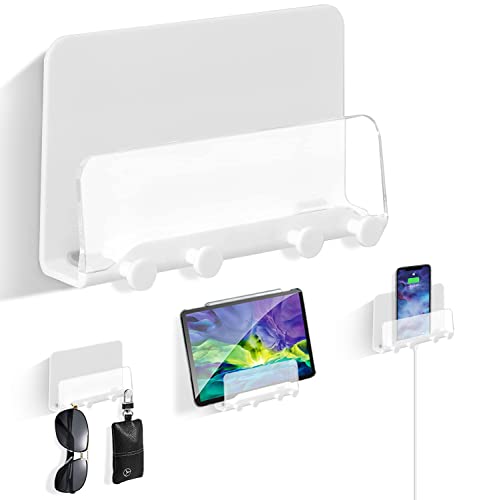 Support mural transparent adhésif pour téléphone portable et tablette