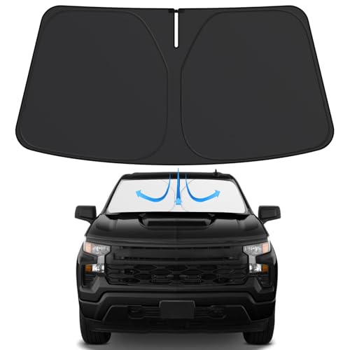 Windshield Sunshade for Chevrolet Silverado - 2024 Upgrade Front Car Shades, Foldable Sun Shade...