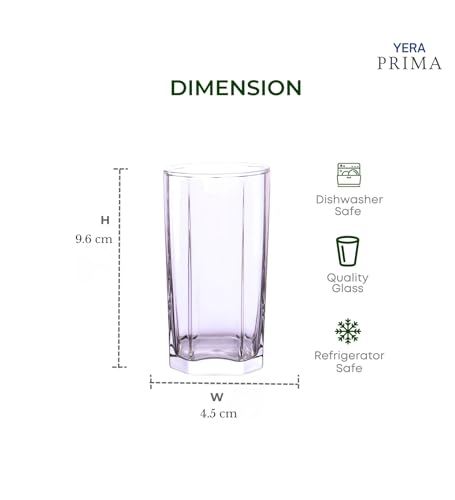 Image of Yera Prima Pyramid Zest Designer Tumbler Set of 12, 210 ml Each | Tumblers for Water, Cold Drinks, Juice | Dishwasher Safe | for Daily use & Gifting
