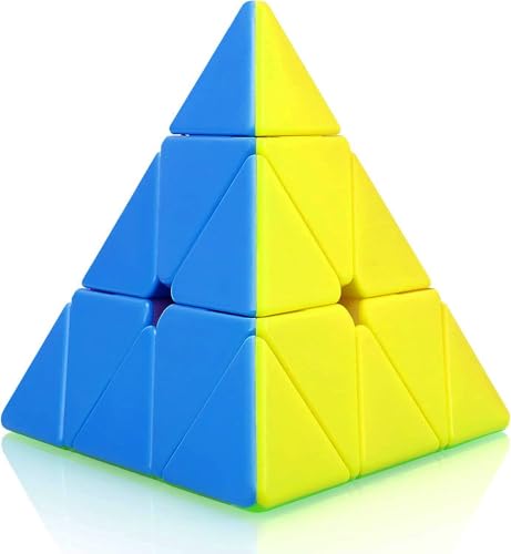 Image of CFMOUR Pyramid Speed Cube - Stickerless Triangle 3x3x3 Magic Cubes | Moyu Meilong, Fast Smooth Turning, Vivid Colour, Puzzle Game, Brain Toy for Teens and Adults