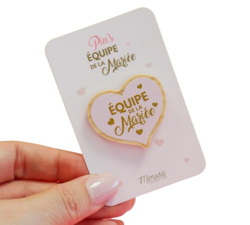 Pin's équipe de la mariée : cadeau en bois pour demoiselles d'honneur