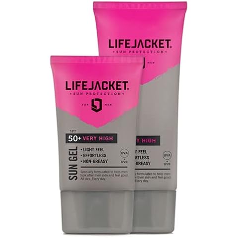 LifeJacket Sun Protection Gel SPF 50 UVA, UVA 5* Sun Cream / Sunscreen factor 50, Face + Body 200ml Lightweight, Non-greasy, Water resistant, Cruelty free, Clinically Approved for Sensitive & Dry Skin Cover