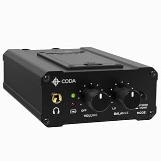 Coda Ultra-Compact Personal in Ear Monitor Amplifier - Double Channel Headphone Amplifier System with XLR & TRS Input - Portable IEM Amp with Mono & Stereo Mix Panning - Sturdy Housing with Belt Clip