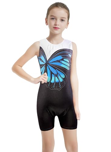 Image of HOZIY Leotards for Girls Gymnastics Kids Children Biketard Snowflake Ribbon Blue Purple Hot Pink Sparkle