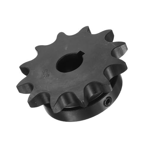 Image of uxcell #50 Chain Roller Sprocket B Type, 5 /8 inch Bore 12 Tooth Single Strand Chain Sprocket, Carbon Steel, Keyway with Set Screws