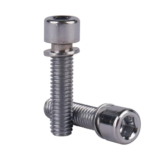 Image of Stainless Steel M5x20mm Hex Bolt with Washer, Pack of 10, for Bicycle Stem Parts