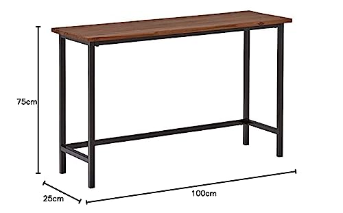 Image of JGS Metal Frame Wooden Console Tables for Living Room Entrance Multipurpose Solid Wood Flower Pot Stand Table Furniture for Home & Office (Walnut Finish)