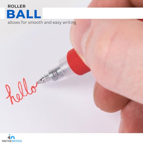 Bolígrafos retráctiles de gel 0.7mm tinta roja, pack 12 miniatura 5