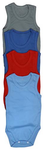 ToBeInStyle Baby Boys' 4 Pack Tank Top One-Piece Bodysuit2