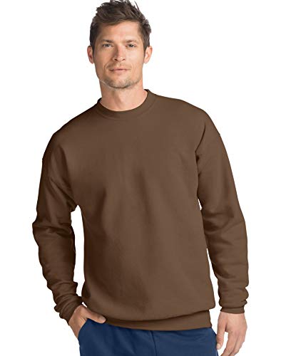 Hanes Unisex 7.8 Oz. Ecosmart® 50/50 Crewneck Sweatshirt 5Xl Army Brown #TOP4
