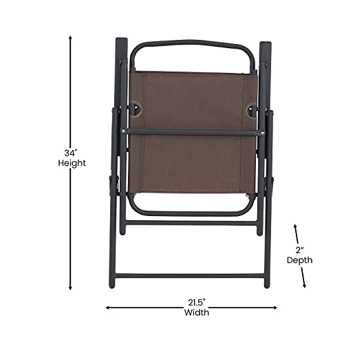 Flash Furniture 4-GM-SC098-BR-GG Mystic Folding Patio Sling Chairs thumb #5