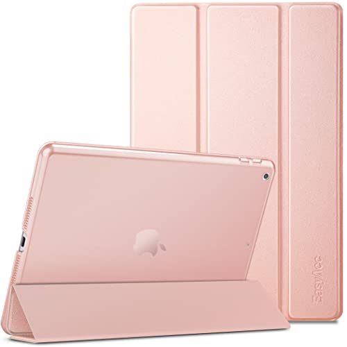 EasyAcc Custodia Cover Compatibile con iPad 9 Generazione/iPad 10.2 2021 2020 2019 / iPad 8. 7. Generazione, Cover Posteriore Opaca Ultra Sottile Traslucida con Funzione Auto Wake Up/Sleep,Oro Rosa