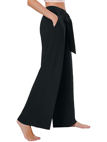 SEVEGO Tall Womens 30"/32"/34" Casual Loose Wide Leg Pants High Waisted Yoga Pants Comfy Palazzo Workout Lounge Trousers2