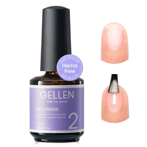 GELLEN Nail Primer, 15ml Hema-Free Acid-Free, Fast Air Dry &amp; No Lift